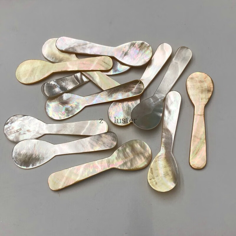 Yukdadi caviar spoon, shell spoon, mother-of-pearl shell spoon, pastry spoon, coffee spoon, one 72mm yellow butterfly shell, color, texture and shape are optional