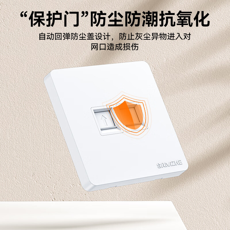 Shanze network cable network port network panel universal Category 5/6/7 module thickened 86 type panel suitable for computer room network socket dual port two-bit WAN-02