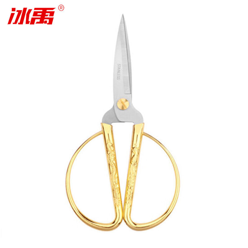 Bingyu BYyn-100 Dragon and Phoenix scissors, opening ribbon cutting scissors, alloy scissors, tailor scissors, wedding scissors, gift scissors, 7.5-inch large scissors