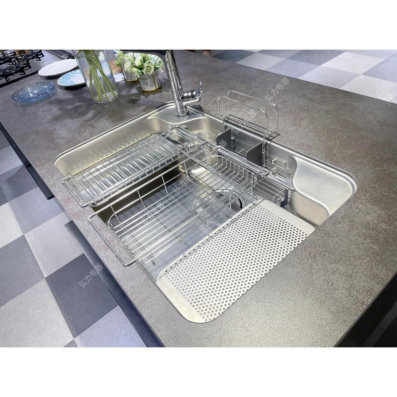 Lixil imported from Japan Lixil functional 3D embossed multifunctional 304 stainless steel W-shaped kitchen large single sink standard sink accessories KVK6101