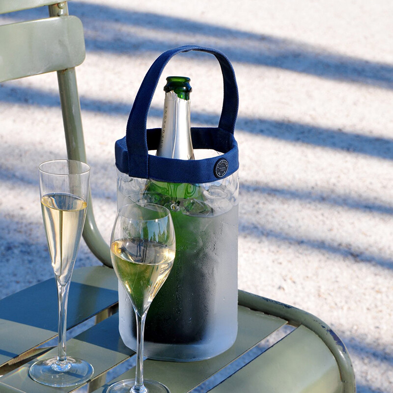 L ATELIER DU VIN 1926 French imported portable folding ice bucket outdoor red wine champagne ice bucket cold wine ice bag blue