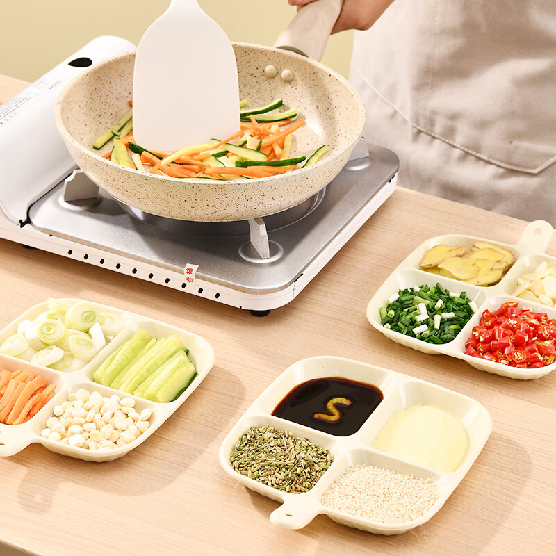 Baijie home-compartmented side dish ingredients green onion ginger garlic storage plate spit bone plate vinegar dish preparation plate 2 pieces