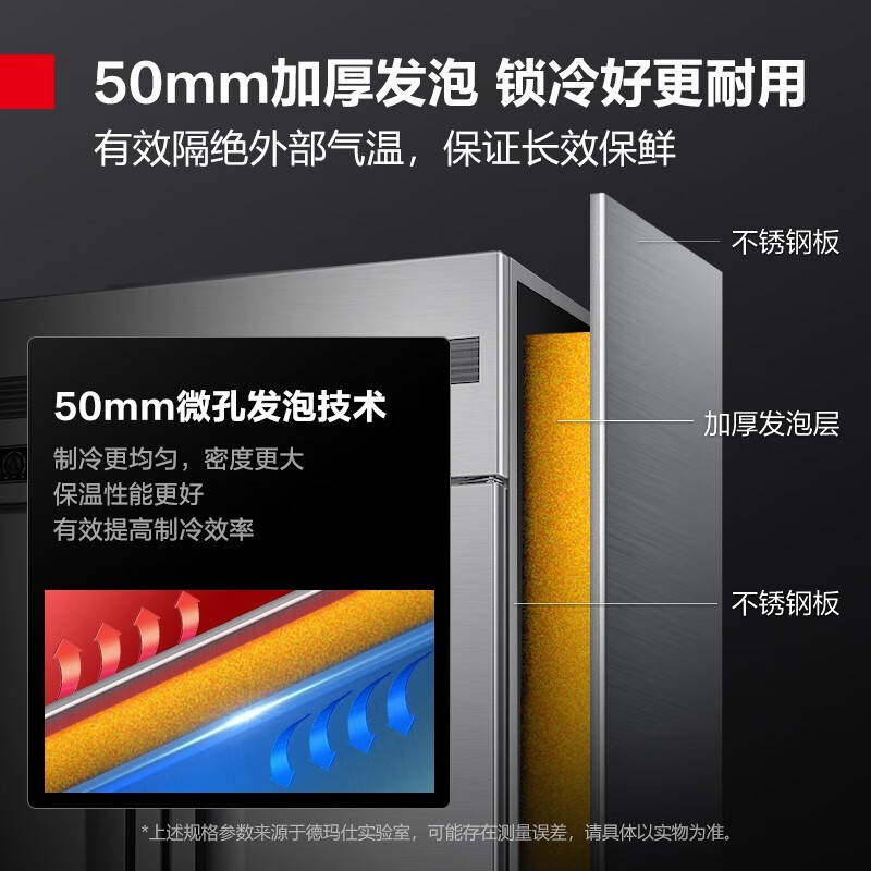 DEMASHI four-six-door freezer commercial display cabinet refrigerated vertical freezer kitchen stainless steel refrigerator large-capacity tall freezer commercial large-capacity large freezer dual temperature standard six-door丨1312L fully frozen KCD1.6L6-1D