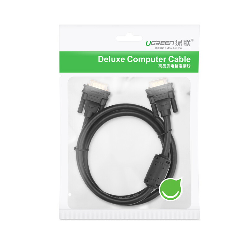 Greenlink engineering grade VGA cable 3+6 pure copper core male to male double magnetic ring video connection cable suitable for computer host connected to TV monitor projector 5 meters 11632