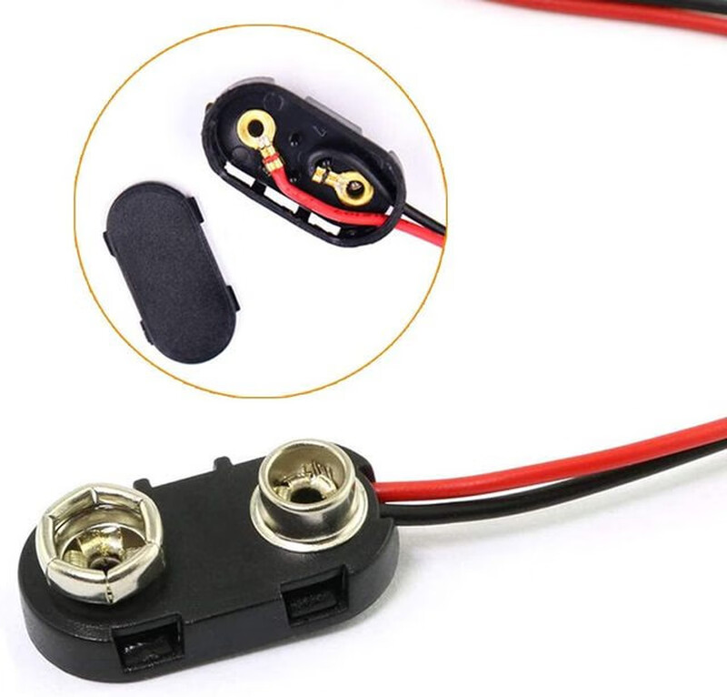 Shushe 9V battery buckle interface connector T-type/I-type cable length 15CM9V battery box battery cap battery buckle one-word battery buckle soft shell