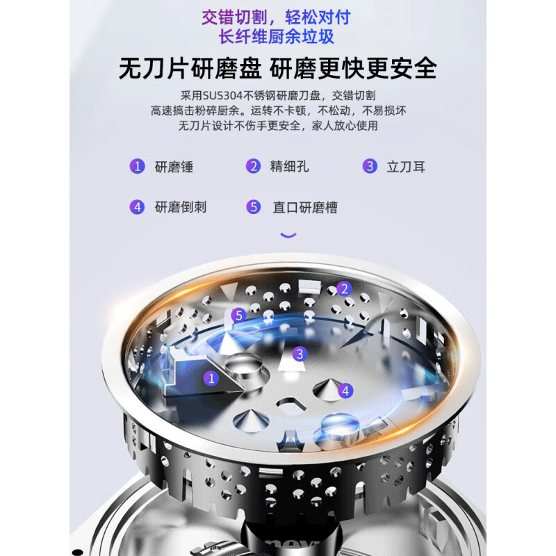 Honeywell kitchen waste disposer kitchen household 920W high-power food waste shredder H7 HW-AUp750-VI