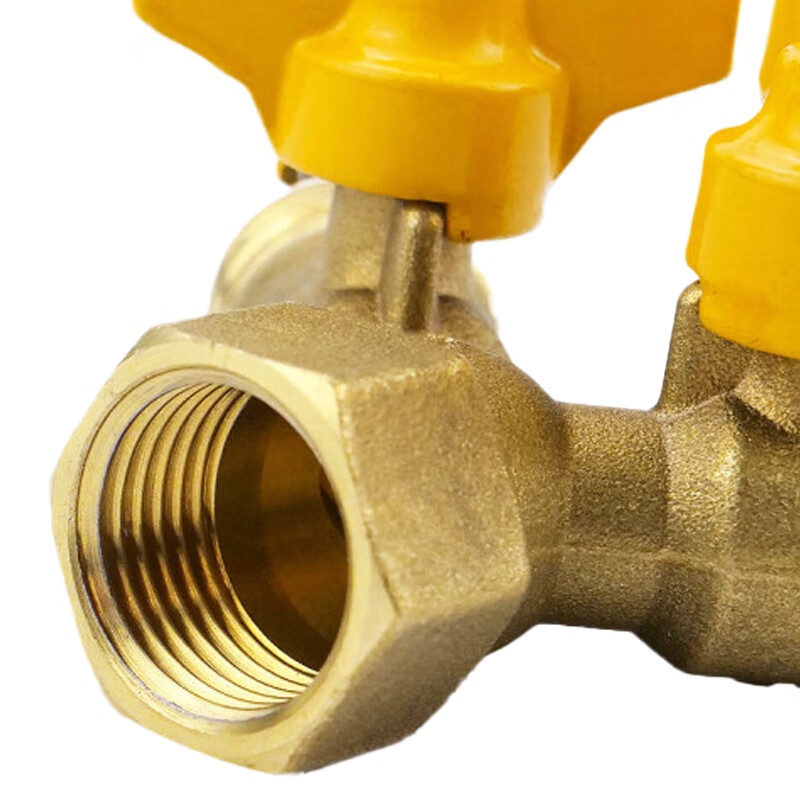 Deqi brass gas valve, inner and outer wire Y-shaped horn valve, ball valve, switch adapter, Jingcang 2 external 1 internal three-way valve