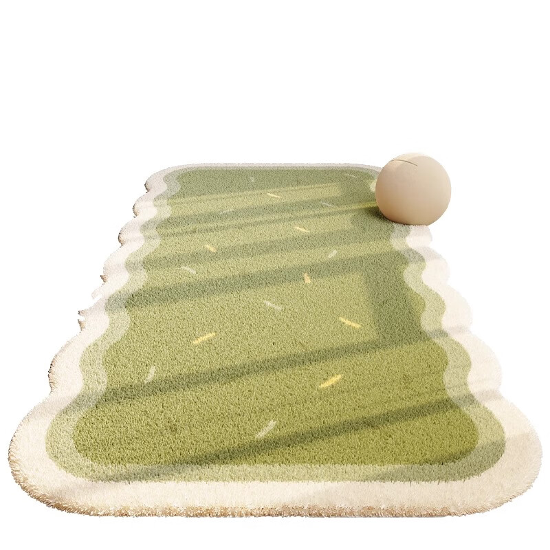 Beautiful Morning Cream Style Master Bedroom Bedside Rug Irregular Shape Imitation Cashmere Thickened Bedside Rug Machine Washable Living Room Blanket Springfield Travel Notes Dotted Plastic Bottom Sheep Velvet - Small Wave 40*120cm Comfortable for Feet