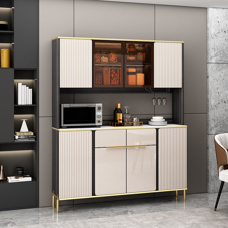 Laixiaoxiang slate light luxury sideboard multi-functional living room storage cabinet restaurant wine cabinet against the wall integrated tea cabinet light luxury slate 160 sideboard (double layer) including upstairs installation