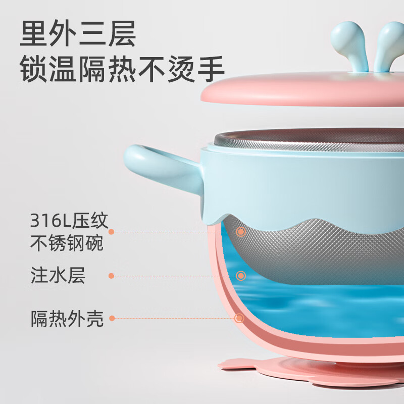 COOKSS children's tableware baby food bowl baby bowl newborn water-filled thermal bowl removable