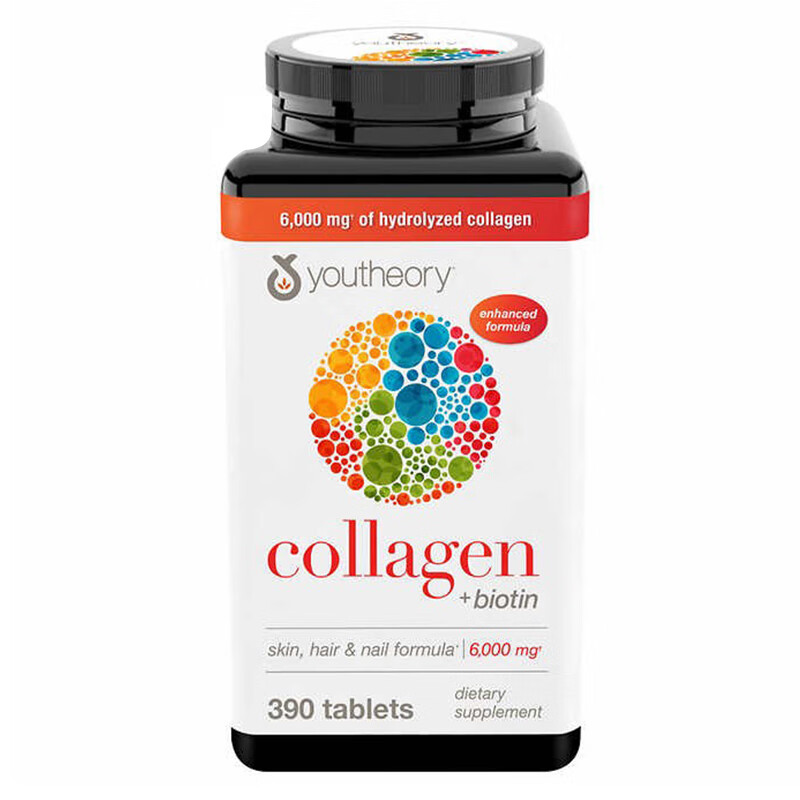 Youtheory collagen collagen 390 capsules, 18 kinds of amino acids containing vitamin C, collagen tablets imported from the United States, whitening and nourishing, tightening the skin, 390 capsules * 1 bottle