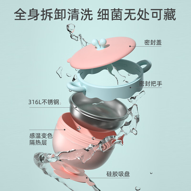 COOKSS children's tableware baby food bowl baby bowl newborn water-filled thermal bowl removable