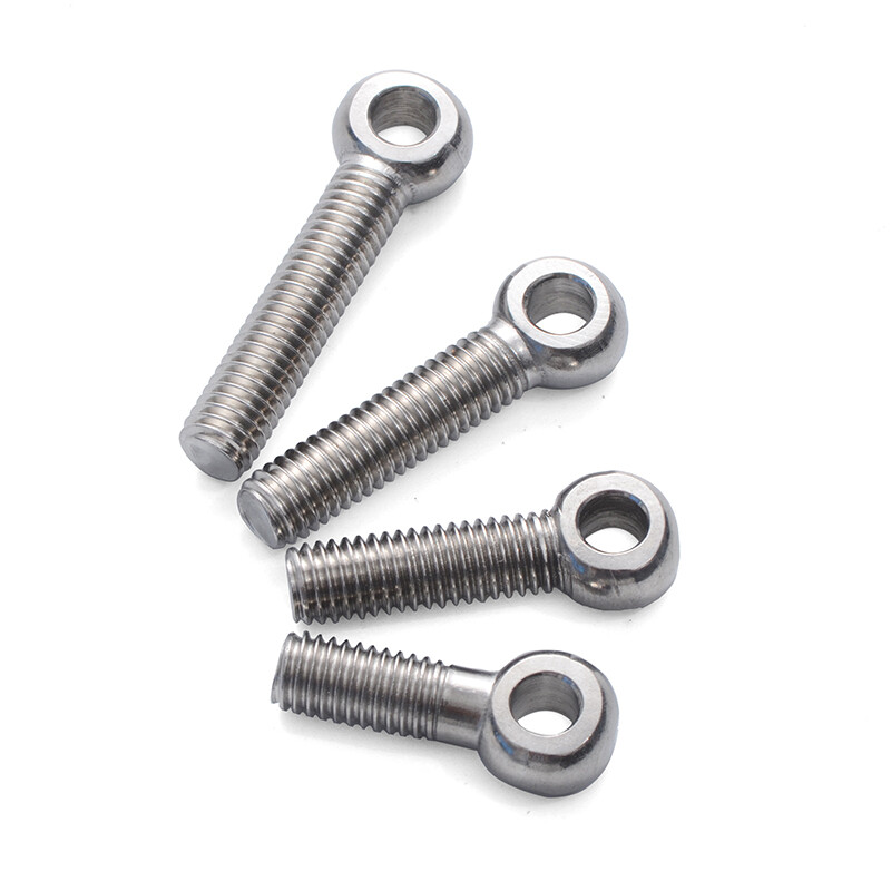 Jinggong 304 stainless steel live joint screws, live joint screws, slip knot screws, lifting rings, fish eye screws, bolts with holes, 6L M10*60 (2 pieces), thread length 50