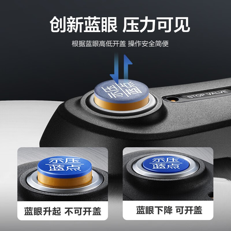 SUPOR pressure cooker blue eye 304 stainless steel pressure cooker 24cm pressure cooker multi-bottom universal YW24S1