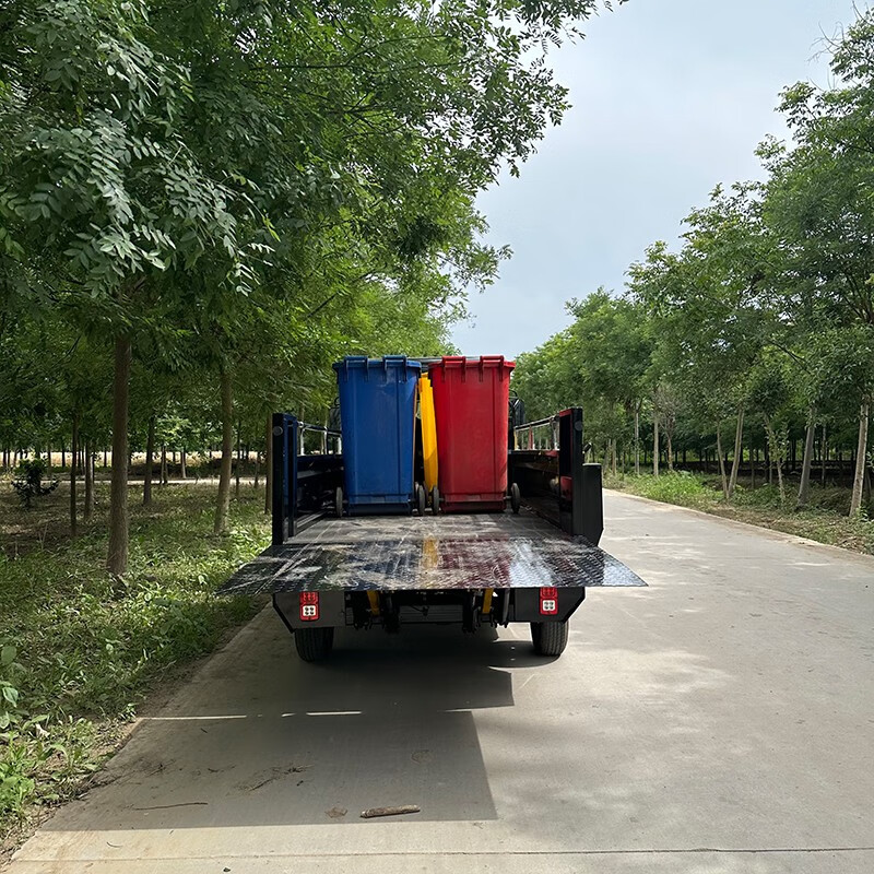 Nongdawei Electric Tailgate Dump Trash Can Transfer Truck 6 Barrels 8 Barrels Garbage Transfer Truck Airport Station High Speed Rail Station Garbage Truck Sanitation Truck Four-Wheel Cleaning Truck Automatic Lifting 8 Barrels Garbage Truck