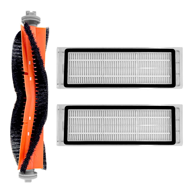 Jingxi is suitable for Xiaomi Mijia sweeper generation 1S accessories, all-purpose 2-side brush filter, dust box, dust bag, mop cleaning liquid, 1 main brush that cannot mop the floor + 1 gooseneck brush