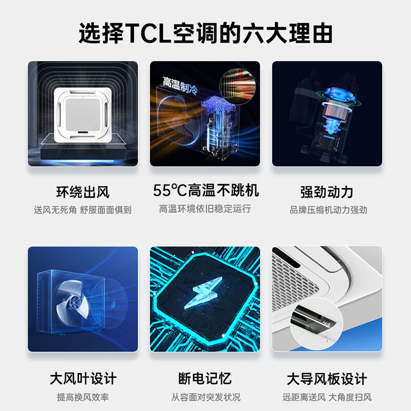 TCL central air conditioner 10 HP one to two, one to three, one to four four-day ceiling air conditioner multi-split commercial air conditioner DC frequency conversion first-level energy efficiency embedded ceiling machine 4 HP first-level energy efficiency one-to-two frequency conversion ceiling air conditioner