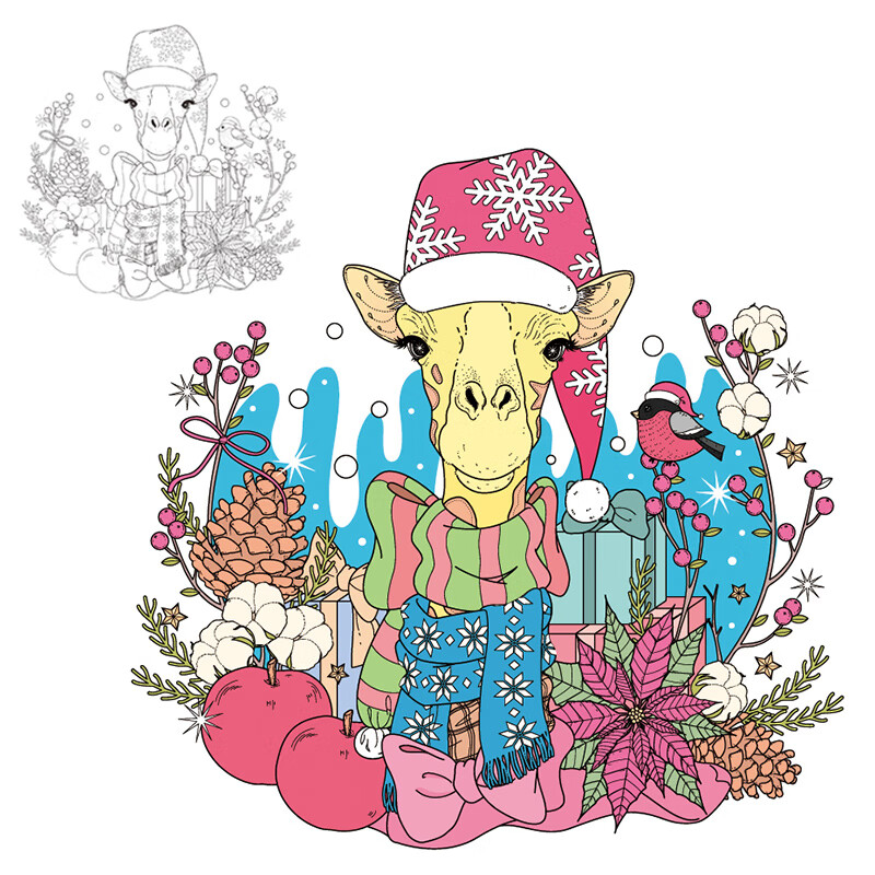 4 volumes of <Coloring World> come with colored lead hand-painted coloring pictures that I love. This is a stress-relieving secret garden, forest, ocean, city, adult, student and children series full set of genuine books.