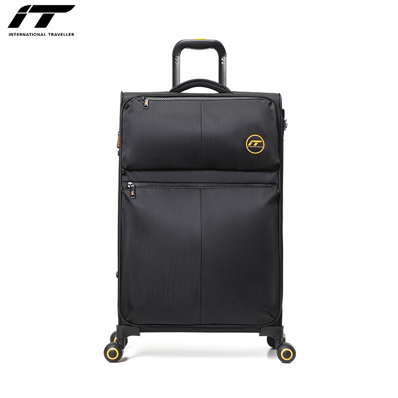 INTERNATIONAL TRAVELLER British IT suitcase travel trolley case ultra-light suitcase large capacity checked box 28 inches 2644 black