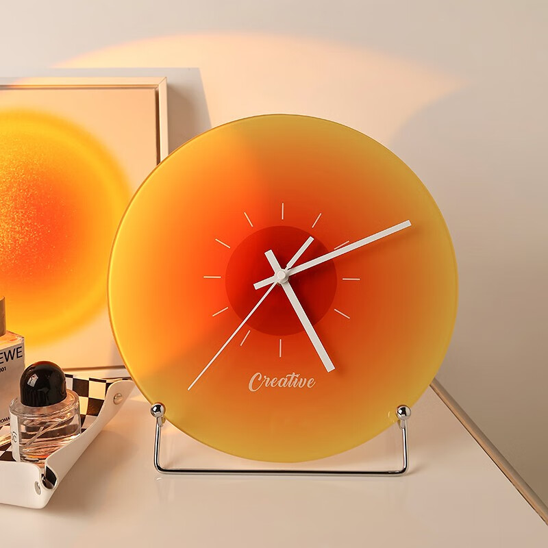 BHM ins style sunset clock table clock living room desktop simple bedside creative clock sunset clock