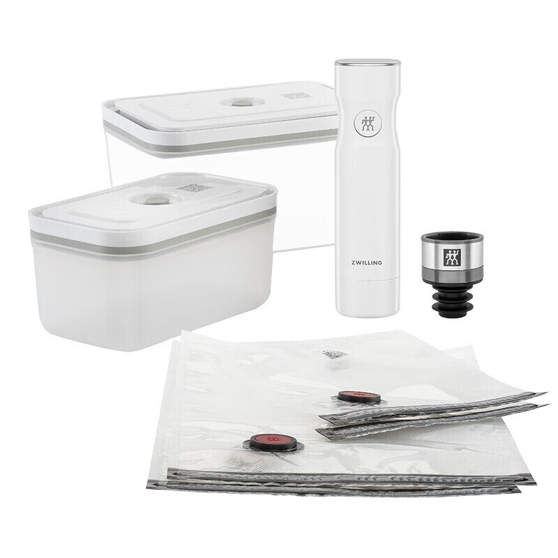 ZWILLING vacuum preservation box refrigerator glass lunch box lunch box fruit ingredient storage box wine stopper air pump vacuum bag vacuum preservation 8 pieces housewarming gift 13.6L