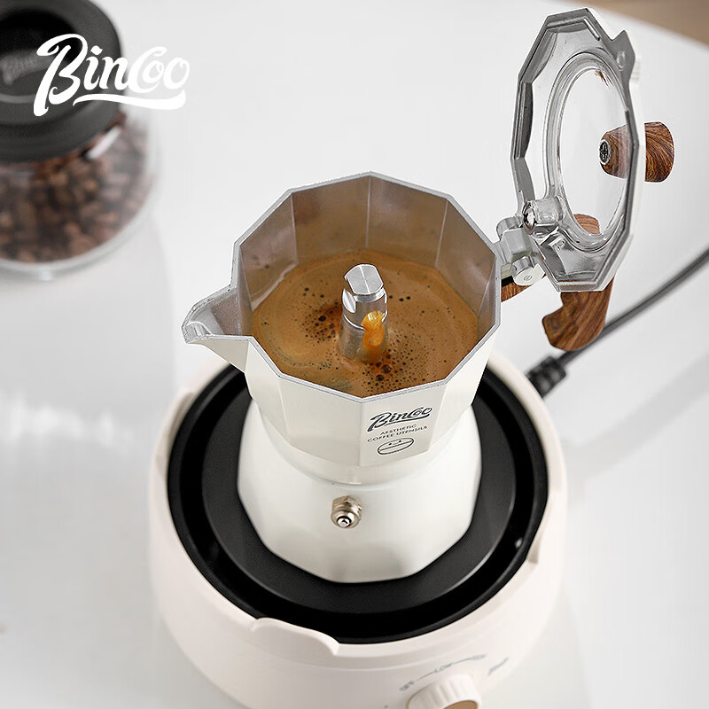 Bincoo double valve moka pot multi-person household small espresso brewing coffee pot espresso machine coffee utensils