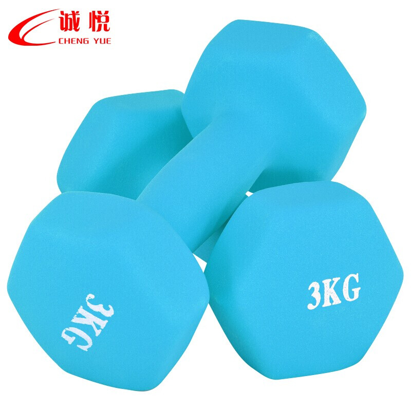 Chengyue color dipped dumbbells for men and women home fitness shaping equipment combination set 3kg*2 tranquil blue CY-136