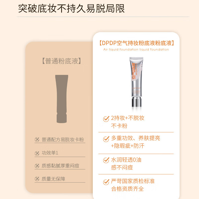 DPDP Air Lasting Liquid Foundation Loose Powder Combo Concealer Long-lasting Moisturizing Brightening Hydrating Natural Color + Transparent Color
