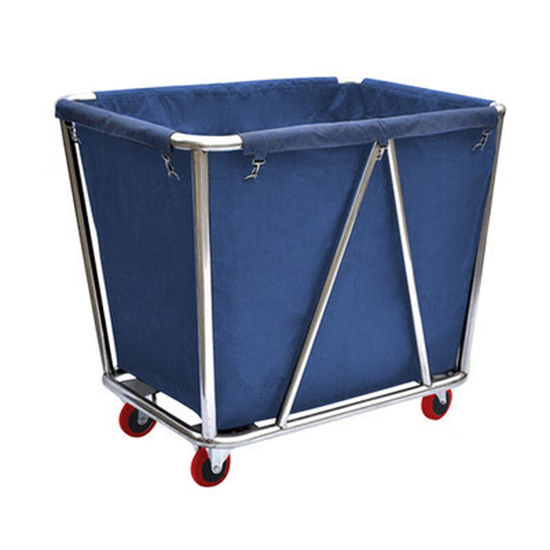 Jiejie thickened tapered stainless steel linen cart hotel collection cart laundry room cleaning room service cart recycling cart A10 thickened silent wheel (integrated welding)