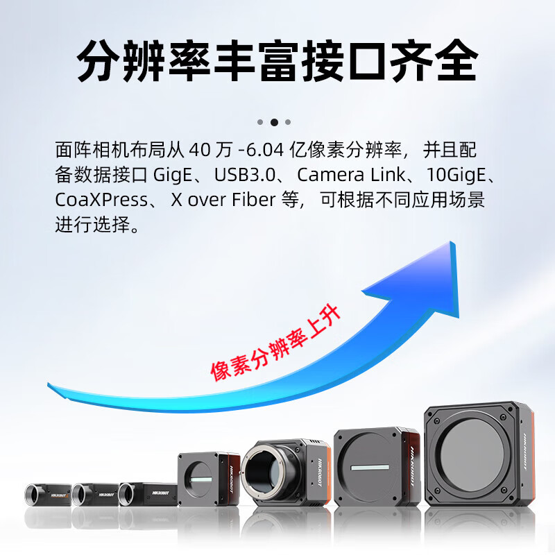 Official flag Hikvision Robot 10-megapixel industrial area scan camera global shutter high-speed area scan camera high-definition detection moving scene experimental image secondary development 10 million MV-CH100-60GC color network port