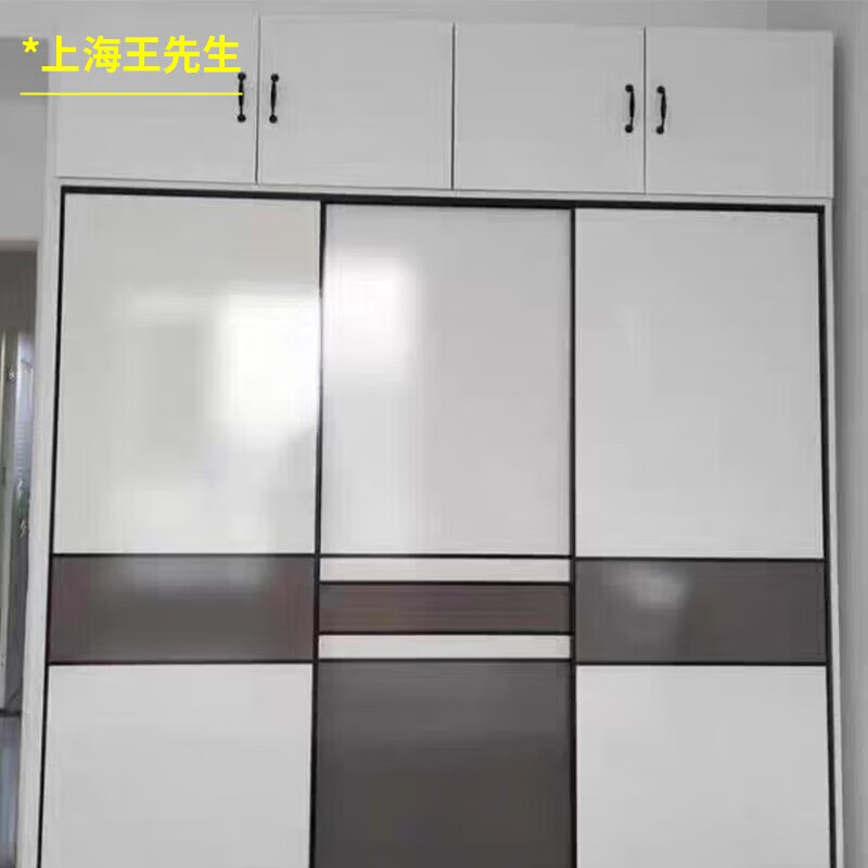 CVOY supports customization of solid wood wardrobe 60 deep, bedroom wardrobe sliding door, customizable large wardrobe, three doors, 180 main cabinet + top cabinet + corner cabinet, upgraded solid wood board, 60cm deeper