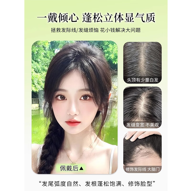 Do you know that the wig with bangs for women is full of human hair and has a high volume of hair, covering white hair, wild wig, 4*6, natural color - 25CM