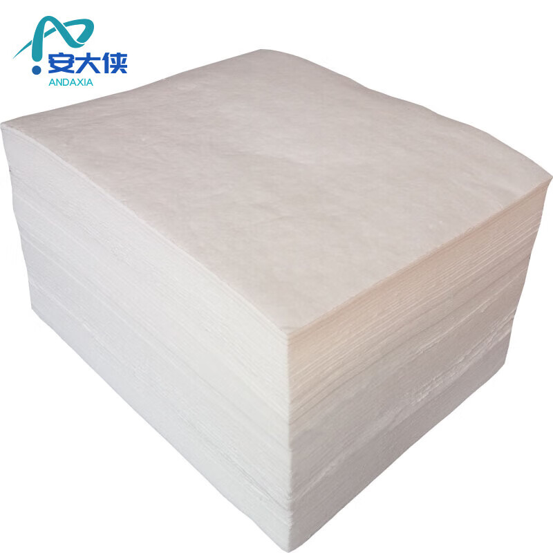 An Daxia Industrial Oil Absorbent Cotton Oil Absorbent Mat Oil Spill Oil Spill Gas Station Maritime Ship Powerful Cleaning Oil Absorbent Pad White 400*500*2mm | 100 pieces/box Carton CS797359