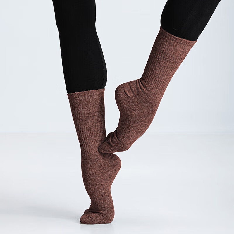 Sansha modern dance socks, colorful ballet practice socks, mid-length cotton socks, solid color long dance socks, khaki