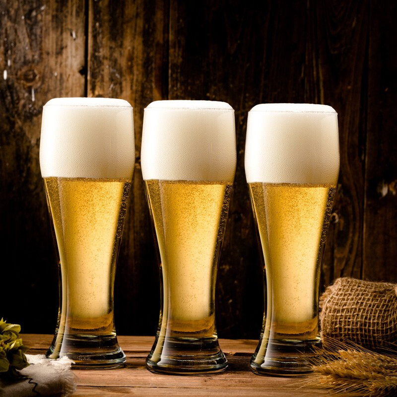 Pasha Paqi beer cup imported blown lead-free glass draft beer cup large capacity beverage cup 520ML two pack 42126