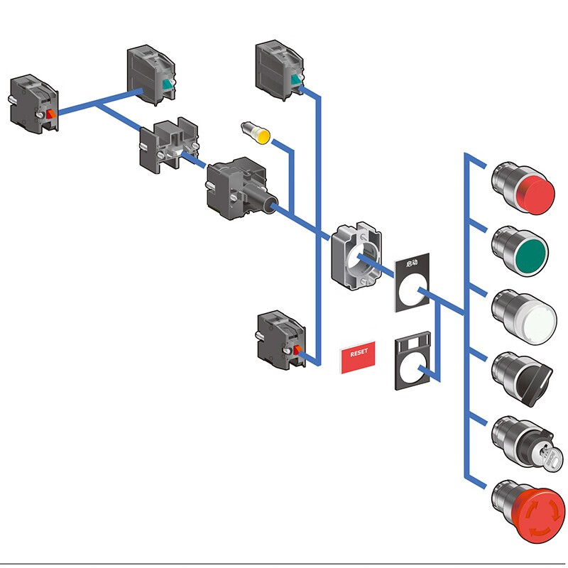 Original Schneider XB2BS emergency stop button switch red self-locking rotation reset XB2-BT pull-out normally open ZB2BE101 normally closed 102C XB2-BS542C 40 mushroom 1 normally closed