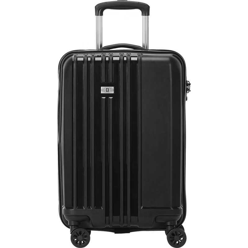 SUISSEWIN Xiangxing trolley case boarding case male and female student suitcase universal wheel password small suitcase 20 inches black 8810