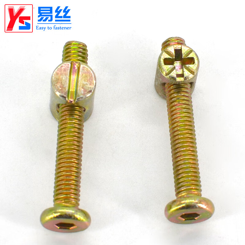 Easy Furniture Screw and Nut Set Baby Crib Bolt Bookcase Hexagonal Screw Hammer Nut Collection M6M8 M8*60 (5 Sets) with Slotted Nuts