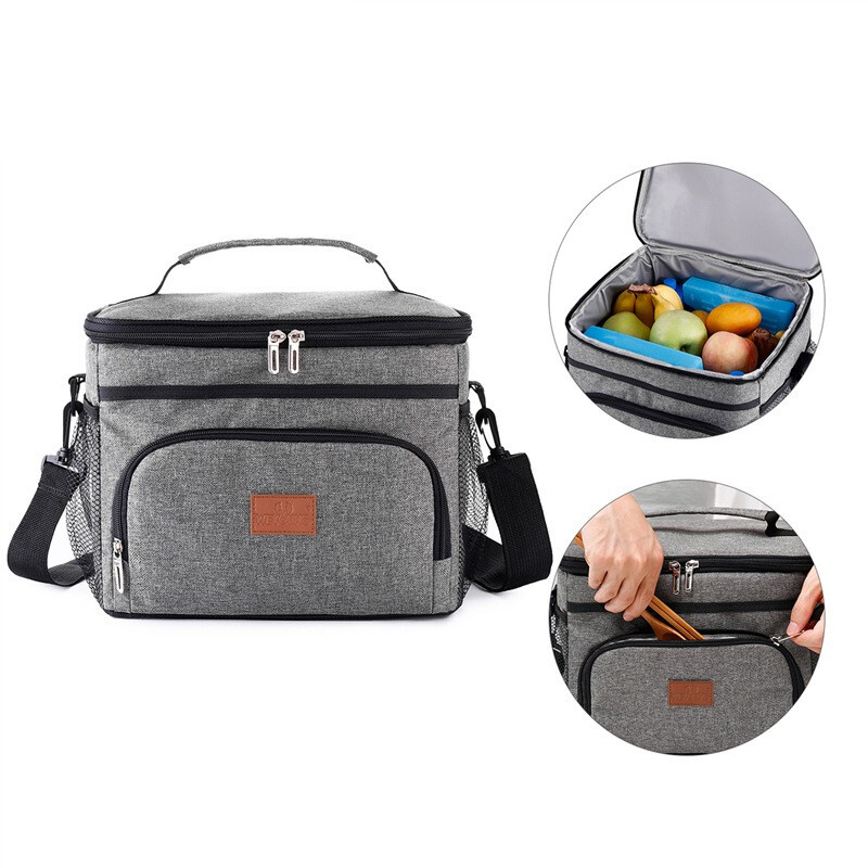 Benchi large thermal insulation bag to keep hot and cold food fresh ice bag medicine cold storage ice bag breast milk catering refrigeration insulation 15 liters gray