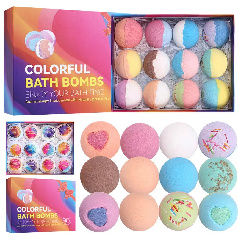 Joyous bath ball aromatic bubble bath ball essential oil romantic bath bath bath clean bath bath bath ball 100g 1 box *12 pieces