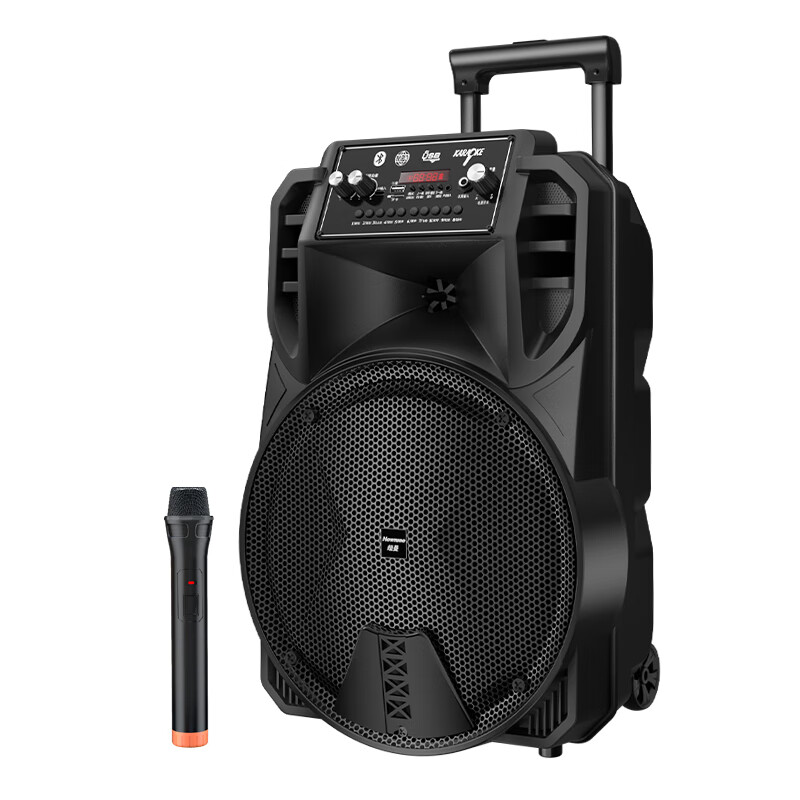 Newman N509 Square Dance Audio Mobile Home Outdoor Karaoke Bluetooth Speaker Trolley Portable Heavy Bass Large Volume Super Long Battery Life with Microphone 12 Inches