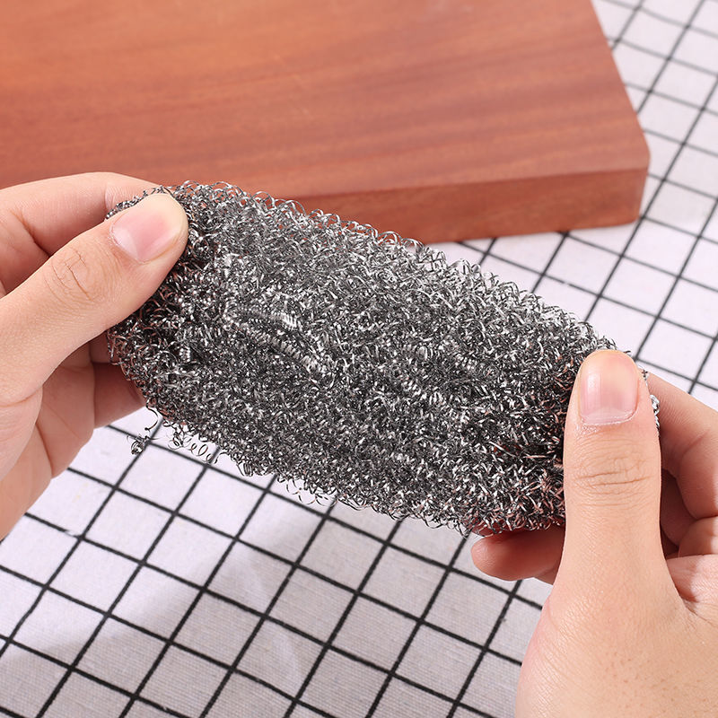 Large dishwashing ball, brush pot, kitchen wire cleaning ball, steel wire handle, stainless steel ball, large size 10 pack, weighs approximately 17 grams