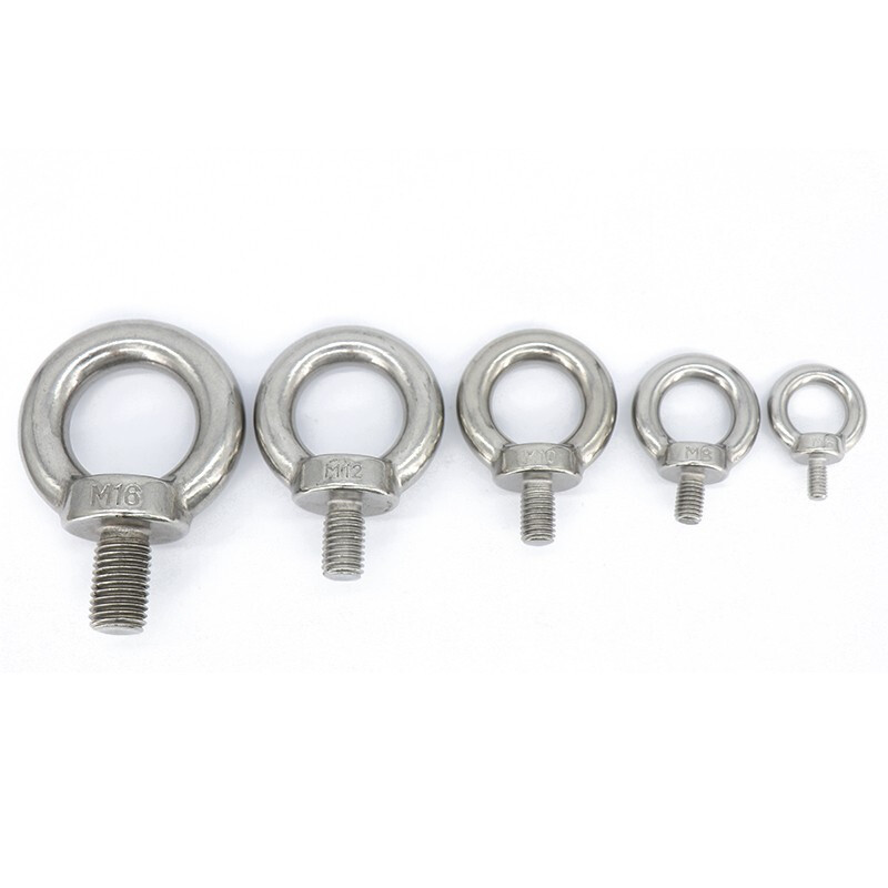 Hasdick Beijing Warehouse Delivery 304 Stainless Steel Eye Screws M16 Ring Marine Lifting Eye Lifting Wire Eye Screws HKQS-73