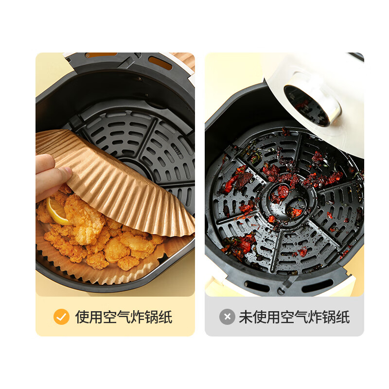 Meiya air fryer special paper 16cm*40 round paper plates barbecue meat baking oil-absorbing disposable household paper