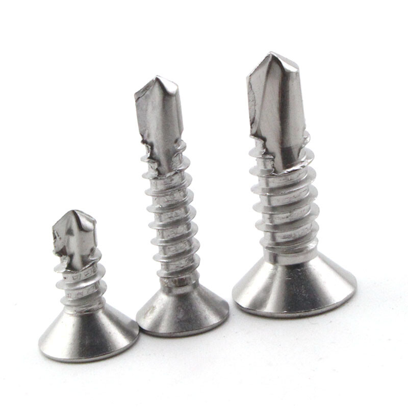 Lianeng 410 stainless steel cross recessed countersunk head self-drilling self-tapping screw drill tail flat head screw 3.5 3.9 4.2 4.8 4.8*16 (price of 100 pieces)