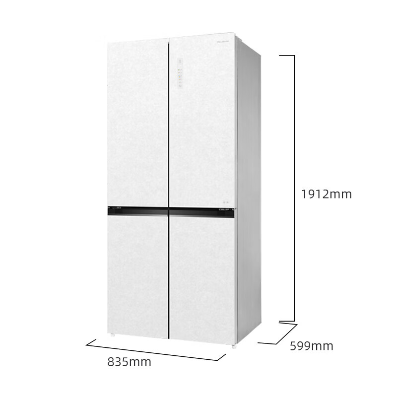 MeiLing 505/506/507 Dual System Zero-Embedded Refrigerator Household 599mm Ultra-Thin Full Space Odor-Free Embedded Cross Four-Opening Double-Door Refrigerator Intelligent Dual Frequency Conversion BCD-507WP9BTZ Zero-Zero Embedded Salt Lake White