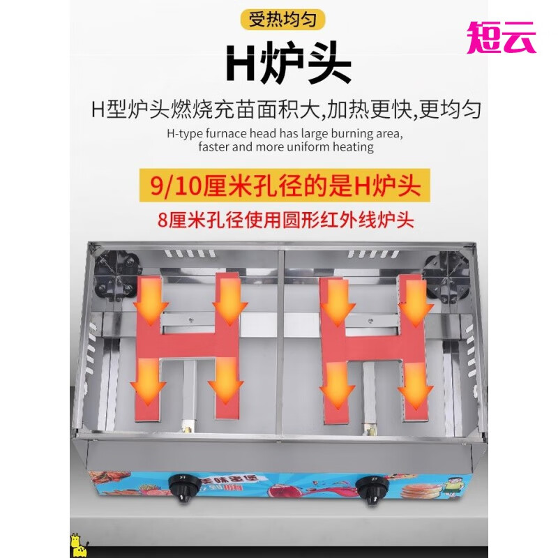 Egg burger machine stall commercial egg burger stove gas 18 hole meat and egg burger machine 0 wheel cake machine red bean cake machine short cloud 18 hole egg burger machine-gas type-8CM-honeycomb stove-tools