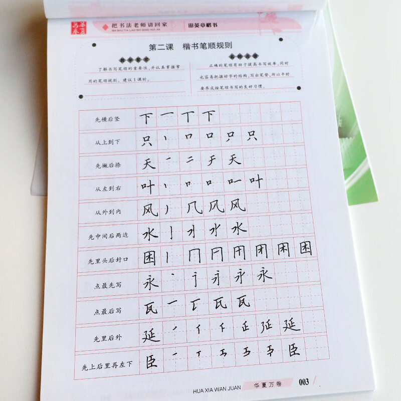 Huaxia Wanjuan invites the calligraphy teacher home Tian Yingzhang's regular script practice copybook student hard-pen calligraphy exam tutorial copybook adult special pen copy tracing red calligraphy copybook