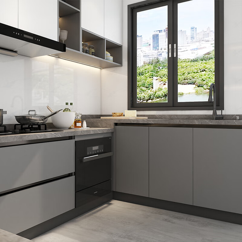 PIANO kitchen cabinets, stove, integrated quartz stone countertops, cabinets, whole house customization, whole cabinet customization, customization prepayment