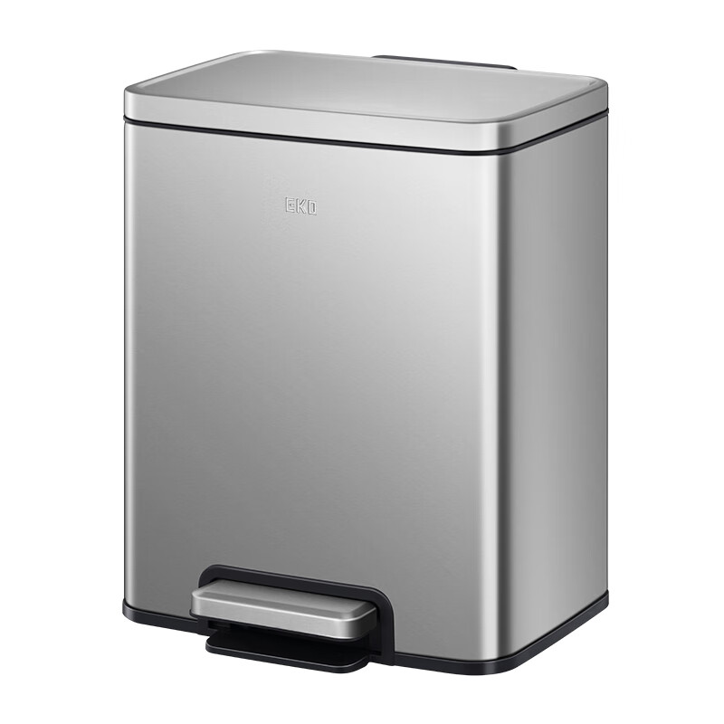 EKO Jingdong headquarters building same style stainless steel trash can 30L Yagang with cover pedal large commercial property office hotel kitchen EK9361